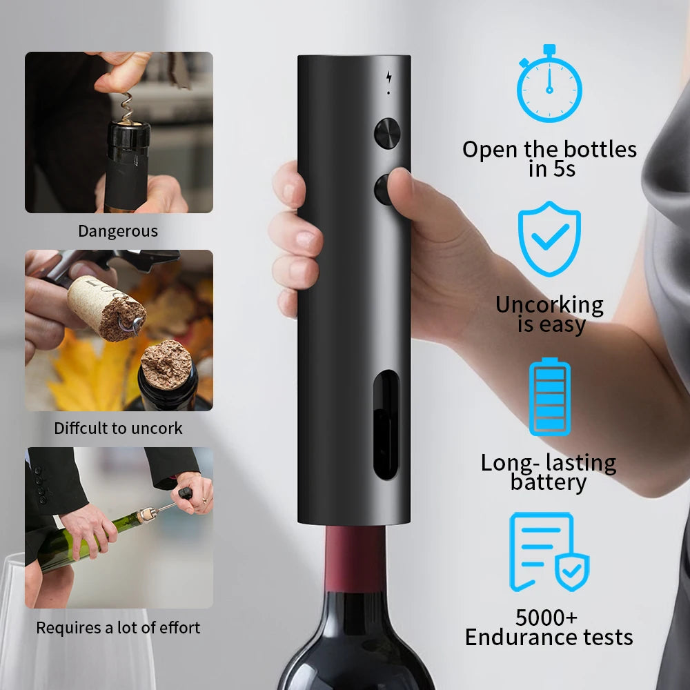 Electric Wine Bottle Opener Set – Rechargeable & Cordless
