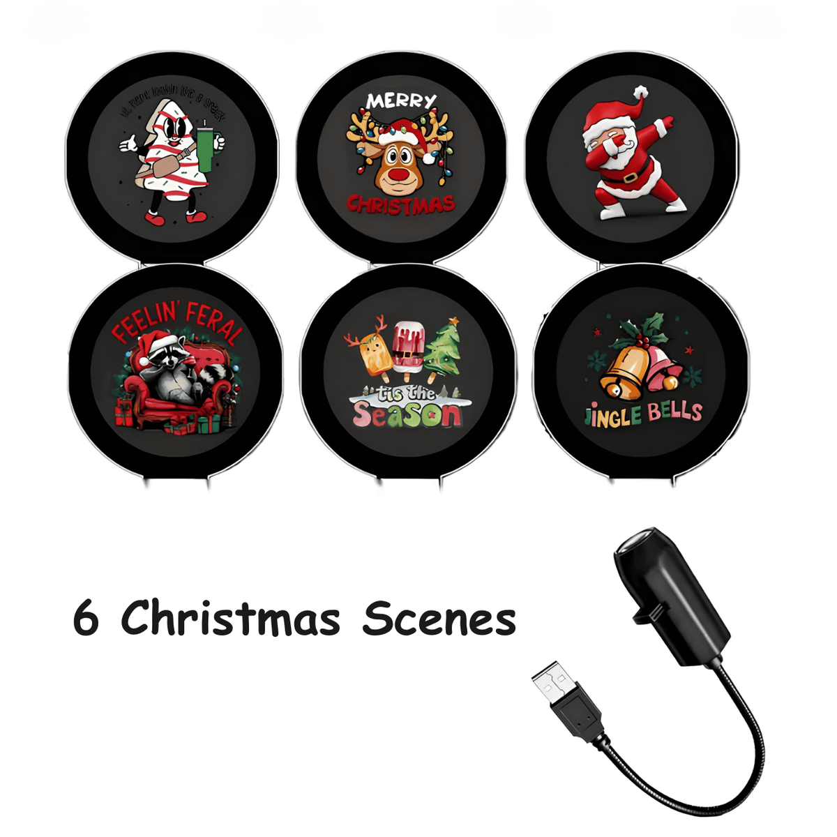 USB Christmas Projector Light With Festive Patterns