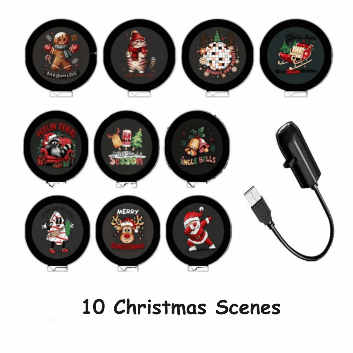 USB Christmas Projector Light With Festive Patterns