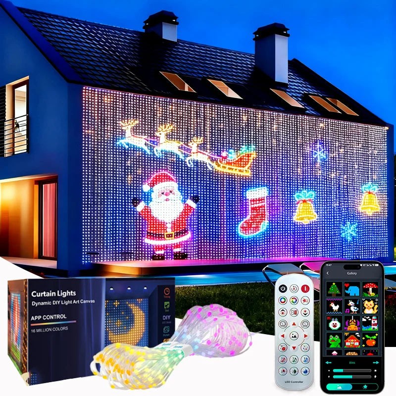 Smart LED Curtain Fairy Lights App Control Music Sync