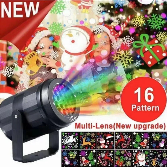 Snowflake Christmas Projector Night Light – USB LED Decor