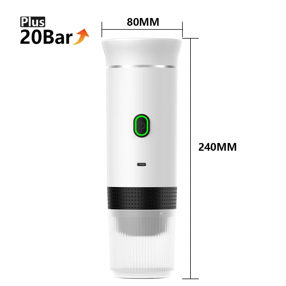 white Color Portable Electric Espresso Maker – 3-in-1 Capsule & Ground