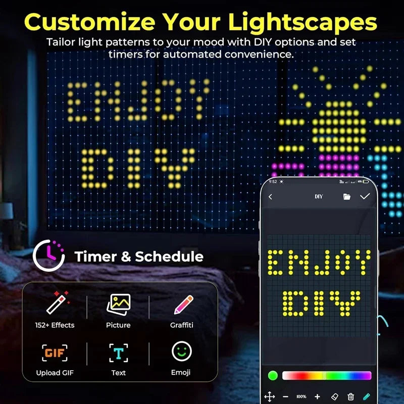 Smart LED Curtain Fairy Lights App Control Music Sync