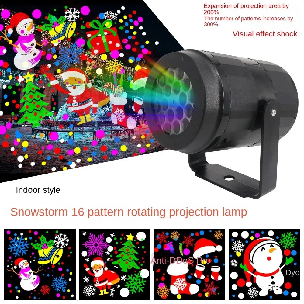 Snowflake Christmas Projector Night Light – USB LED Decor